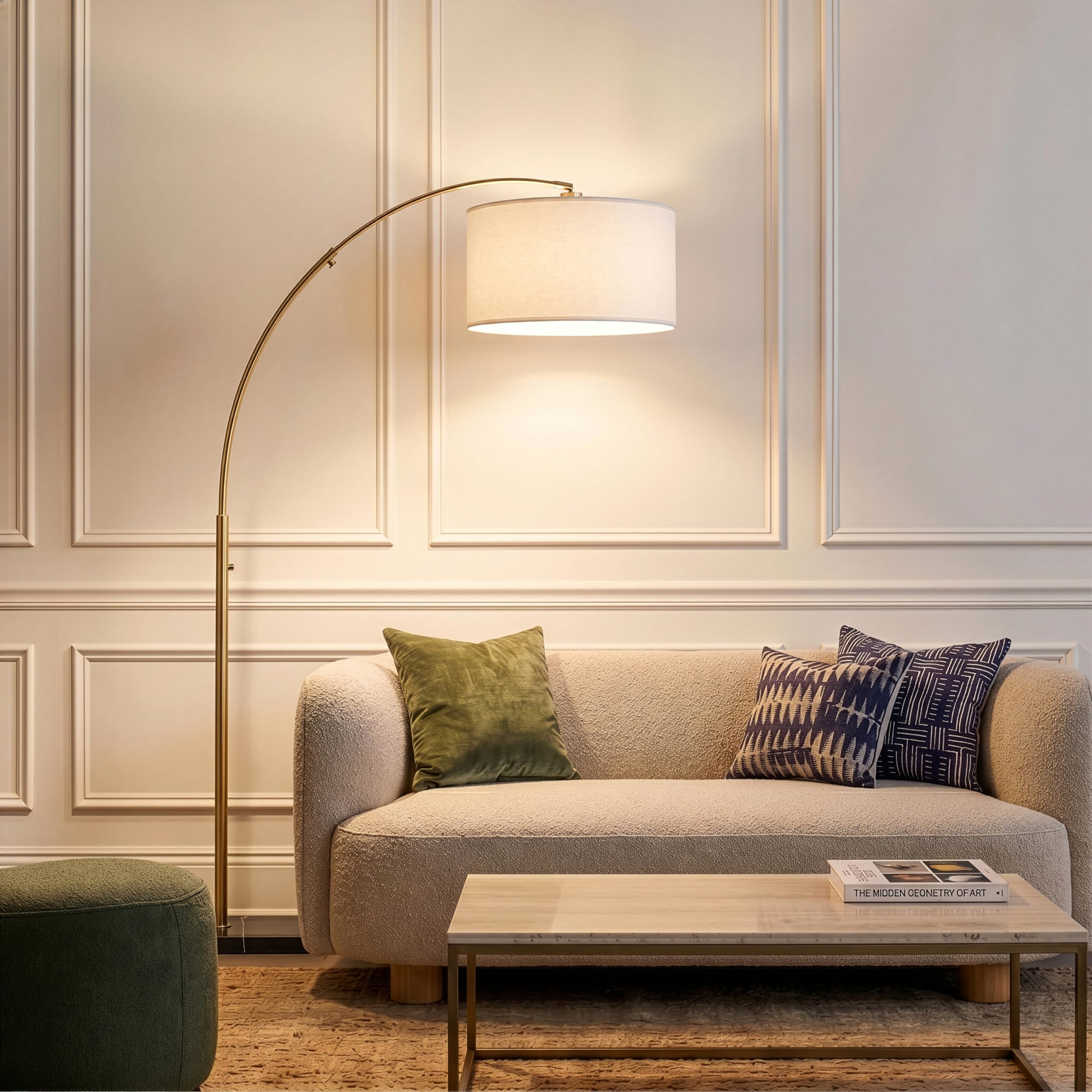 Brightech Logan Arc Floor Lamp, Bright Standing Lamp for Living